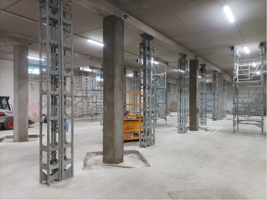 Reconstruction des poteaux porteurs d’un hangar viticole